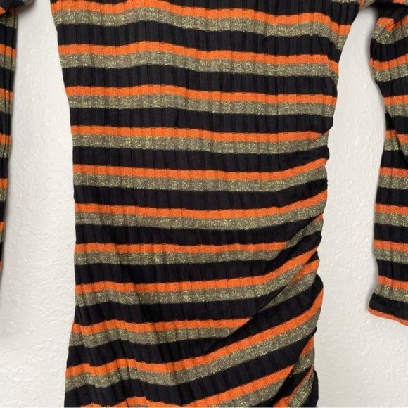 Ramy Brook stripe clam sweater dress long sleeve ruched bodycon S - Picture 10 of 14